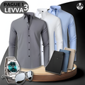 [PAGA 1, LLEVE 3] Camisas Sociales Manga Larga Bold De Seda Color Hielos + Obsequios: 3 PANTALONES, RELOJ Y ANTEOJOS